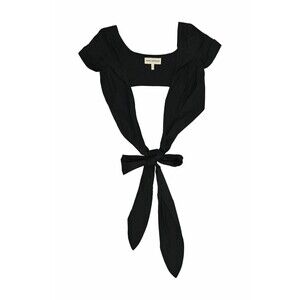 Mara Hoffman Black cotton cap sleeve convertible tie-front crop top Size M $105